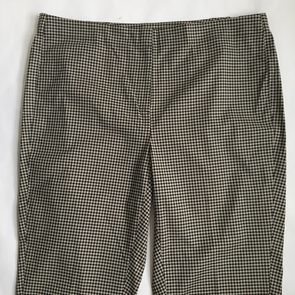 J Jill Plaid Checkered Cotton Ankle Pants Black Brown Size 18 - Picture 4 of 17